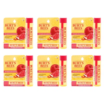 Burt's Bees Pomegranate Moisturizing Lip Balm Blister By Burts Bees For Unisex - 0.15 oz Lip Balm - Pack Of 6 In Multi