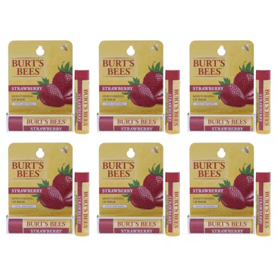 Burt's Bees Strawberry Moisturizing Lip Balm Blister By Burts Bees For Unisex - 0.15 oz Lip Balm - Pack Of 6 In Multi
