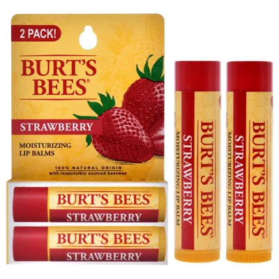 Burt's Bees Strawberry Moisturizing Lip Balm Twin Pack By Burts Bees For Unisex - 2 X 0.15 oz Lip Balm In Multi