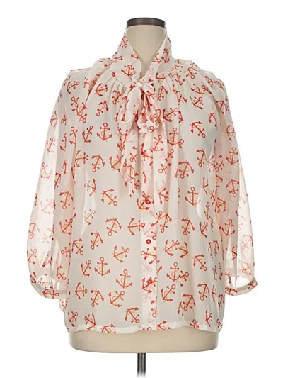 Pre-owned Buru 3/4 Sleeve Blouse In Ivory