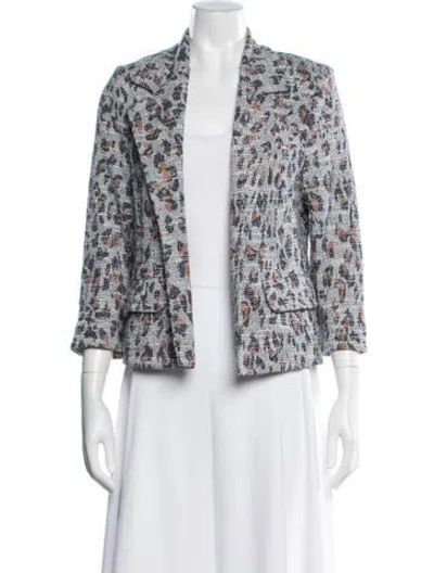 Pre-owned Buru Animal Print Jacket In White