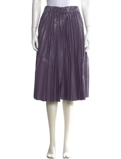 Pre-owned Buru Animal Print Midi Length Skirt In Purple