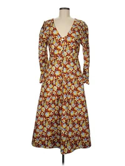 Pre-owned Buru Casual Dress In Brown