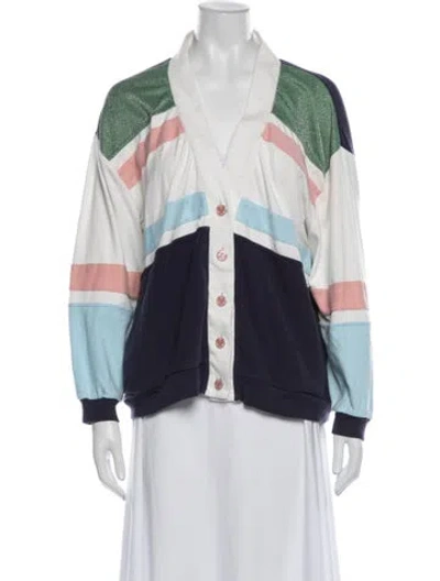Pre-owned Buru Colorblock Pattern Jacket In Blue