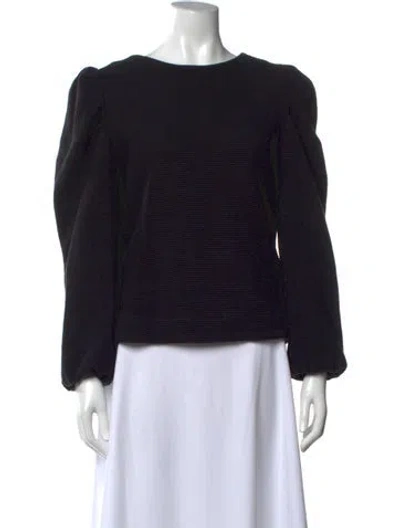 Pre-owned Buru Crew Neck Long Sleeve Top In Black