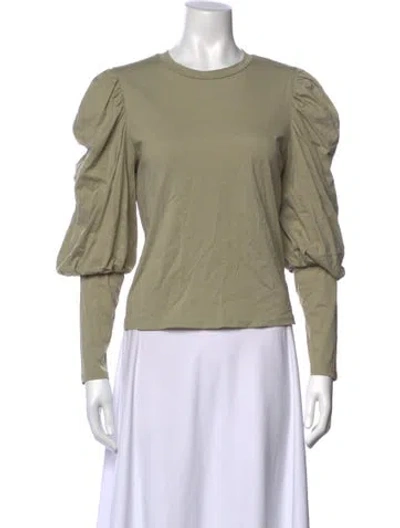 Pre-owned Buru Crew Neck Long Sleeve Top In Green