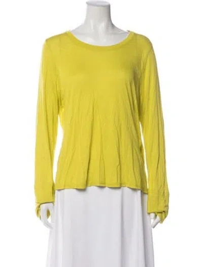 Pre-owned Buru Crew Neck Long Sleeve Top In Yellow