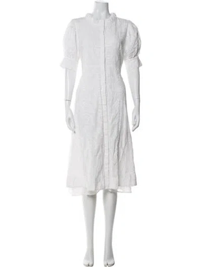 Pre-owned Buru Crew Neck Midi Length Dress In Neutral