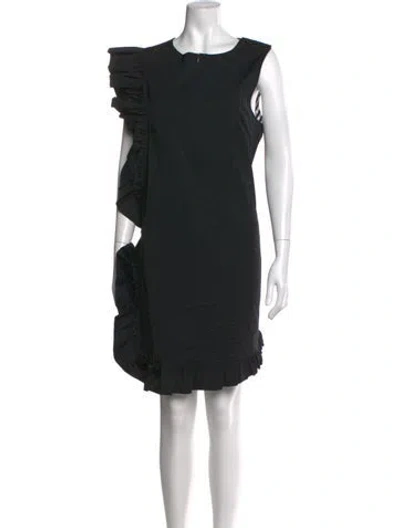 Pre-owned Buru Crew Neck Mini Dress In Black