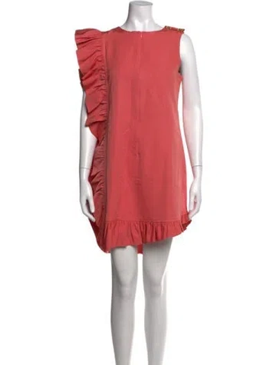 Pre-owned Buru Crew Neck Mini Dress In Pink