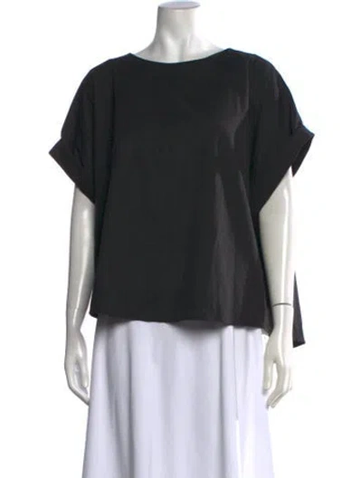 Pre-owned Buru Crew Neck Short Sleeve Top In Black