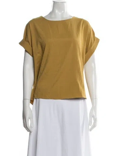 Pre-owned Buru Crew Neck Short Sleeve Top In Yellow