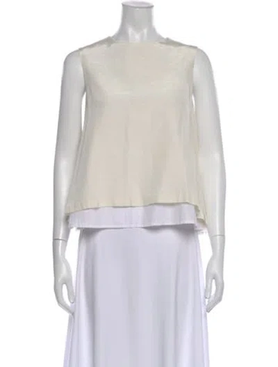 Pre-owned Buru Crew Neck Sleeveless Top In Neutral