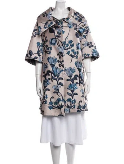 Pre-owned Buru Floral Print Coat In Multicolor