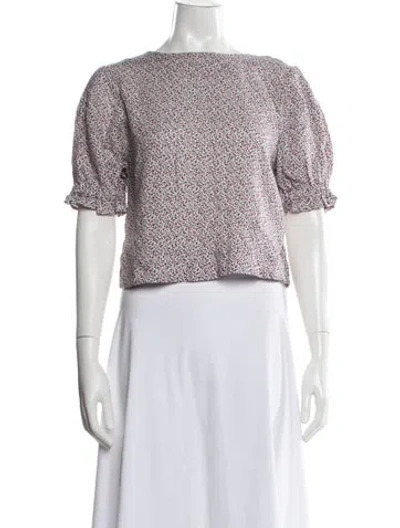 Pre-owned Buru Floral Print Crew Neck Top In Multi