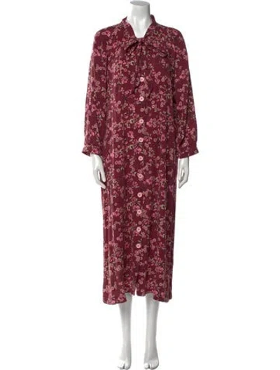 Pre-owned Buru Floral Print Long Dress In Multi