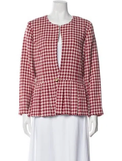 Pre-owned Buru Houndstooth Print Jacket In Red