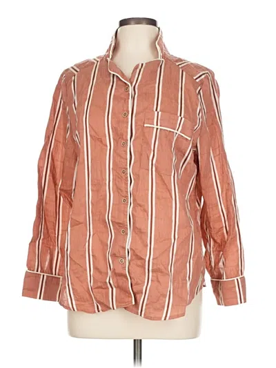 Pre-owned Buru Long Sleeve Button Down Shirt In Orange