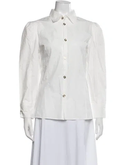 Pre-owned Buru Long Sleeve Button-up Top W/ Tags In White