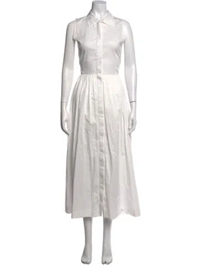Pre-owned Buru Midi Length Dress In White