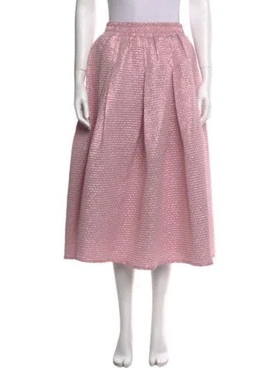 Pre-owned Buru Midi Length Skirt In Pink
