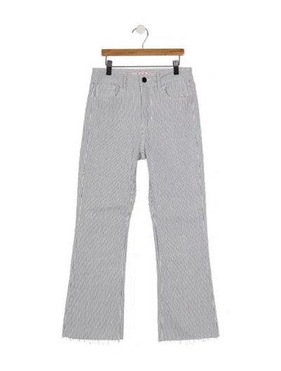Pre-owned Buru Mid-rise Flared Jeans In White