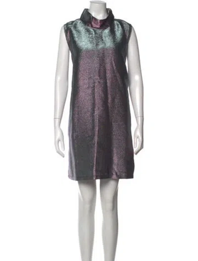 Pre-owned Buru Mock Neck Mini Dress In Multi