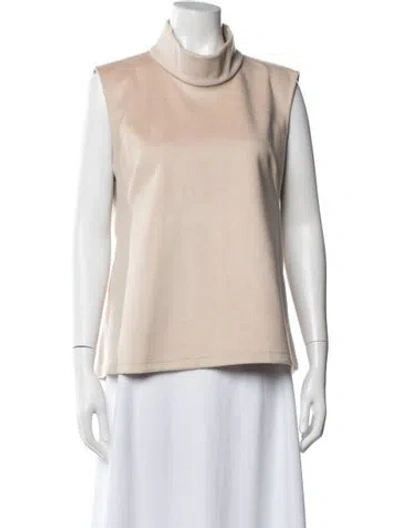 Pre-owned Buru Mock Neck Sleeveless Top In Neutral