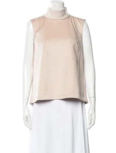 Pre-owned Buru Mock Neck Sleeveless Top In Neutrals