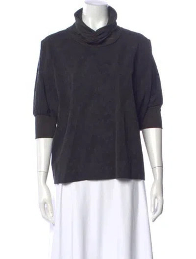 Pre-owned Buru Nylon Patterned Top In Black