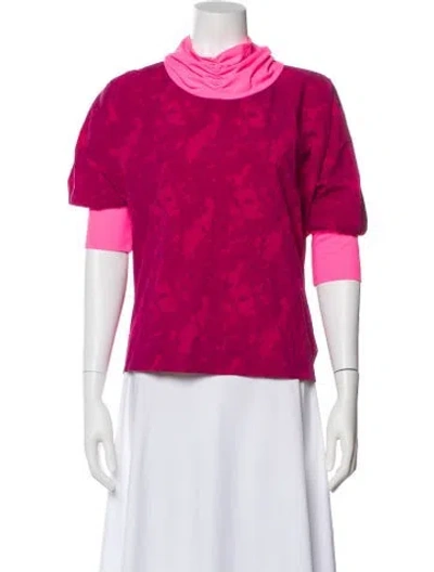 Pre-owned Buru Nylon Patterned Top In Pink