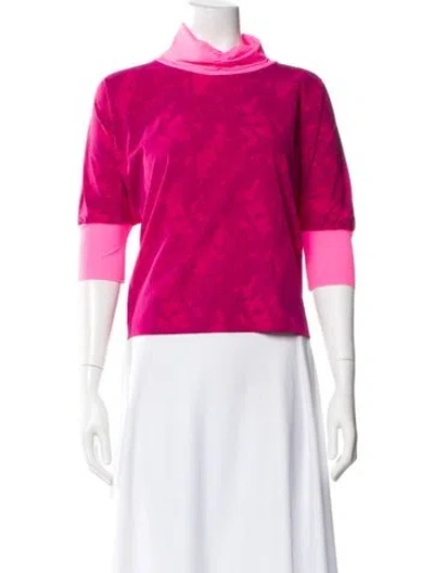 Pre-owned Buru Nylon Patterned Top In Pink