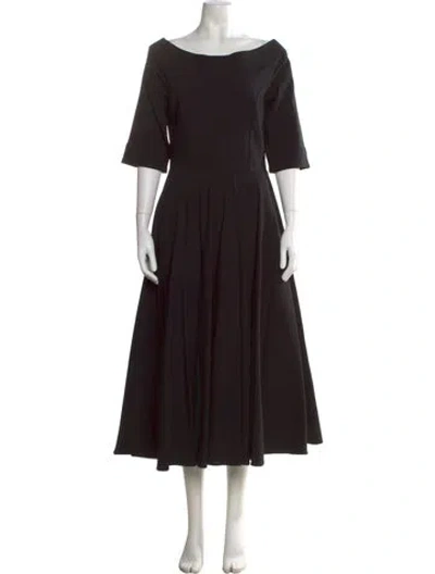 Pre-owned Buru Off-the-shoulder Midi Length Dress In Black