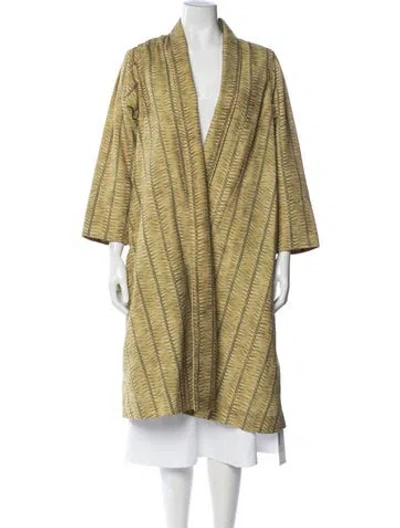 Pre-owned Buru Patterned Coat In Green