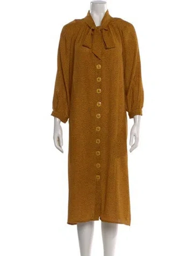 Pre-owned Buru Patterned Long Dress In Yellow