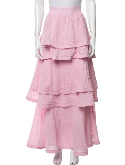 Pre-owned Buru Patterned Long Skirt In Pink