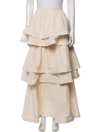 Pre-owned Buru Patterned Long Skirt W/ Tags In Neutrals