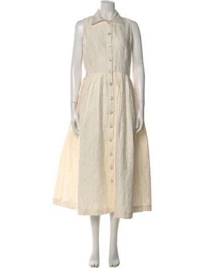 Pre-owned Buru Patterned Midi Length Dress In Neutral