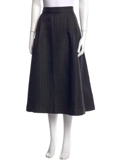 Pre-owned Buru Patterned Midi Length Skirt In Blue