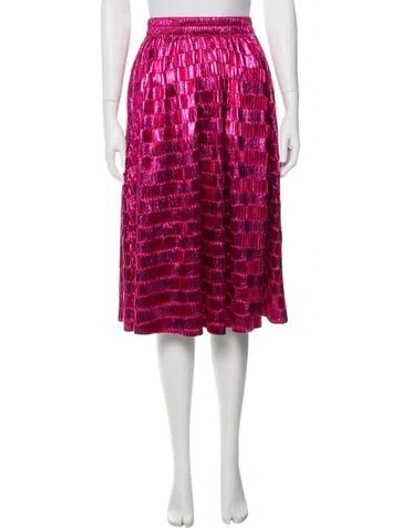 Pre-owned Buru Patterned Midi Length Skirt In Pink