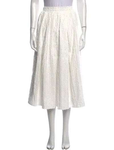 Pre-owned Buru Patterned Midi Length Skirt W/ Tags In White