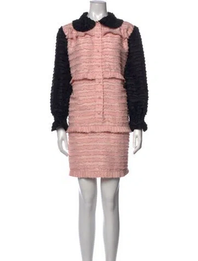 Pre-owned Buru Patterned Mini Dress In Pink