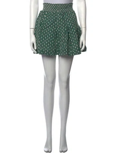 Pre-owned Buru Patterned Mini Skirt In Green