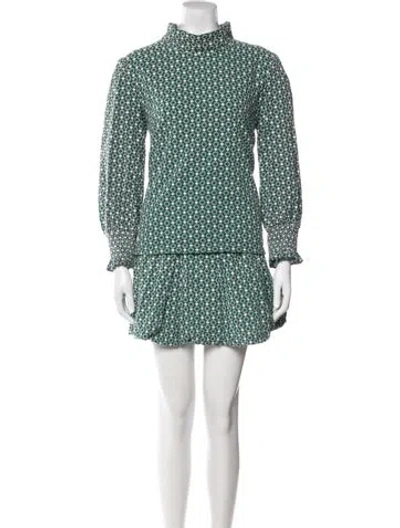 Pre-owned Buru Patterned Skirt Set In Green