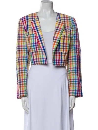 Pre-owned Buru Plaid Print Blazer In Multi