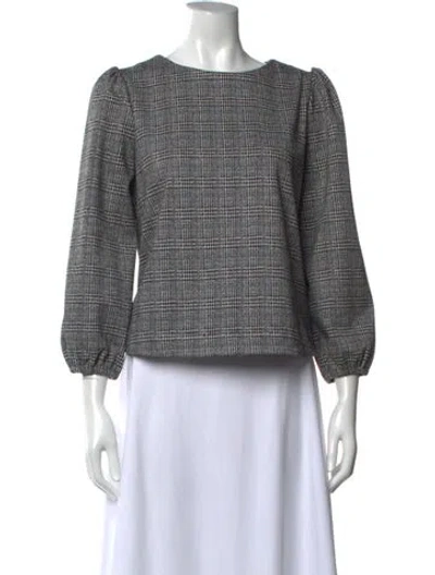 Pre-owned Buru Plaid Print Crew Neck Top In Multi