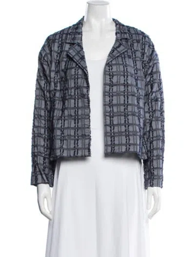 Pre-owned Buru Plaid Print Jacket In Blue