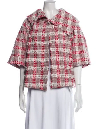 Pre-owned Buru Plaid Print Jacket In Red