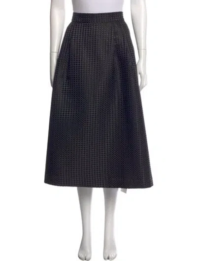 Pre-owned Buru Plaid Print Midi Length Skirt In Blue