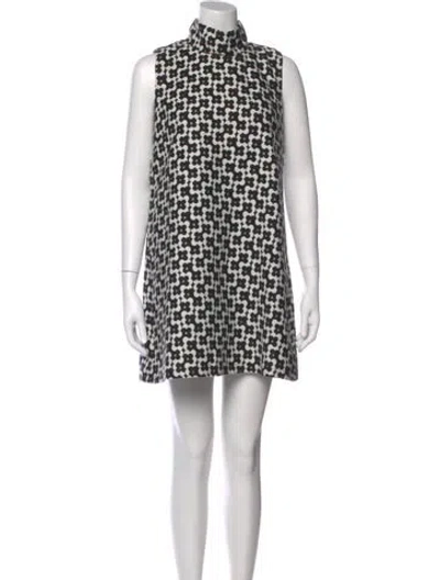 Pre-owned Buru Plaid Print Mini Dress In Black